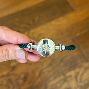 Silver COMPASS Rope Bracelet